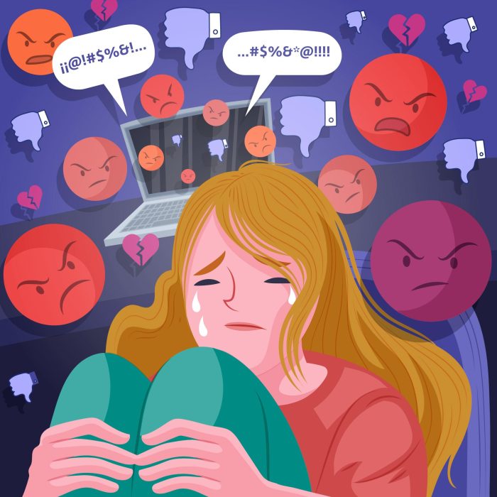 Ilustração sobre crimes na internet e punições legais para comportamentos virtuais ofensivos